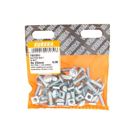 Eureka Gutter Bolt & Nut - 6  x  20mm - 30 Qty