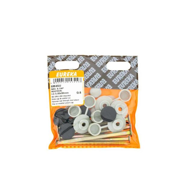 Eureka Nail & Cap Roofseal - Light Grey - 5.00 x 90mm - 8 Qty