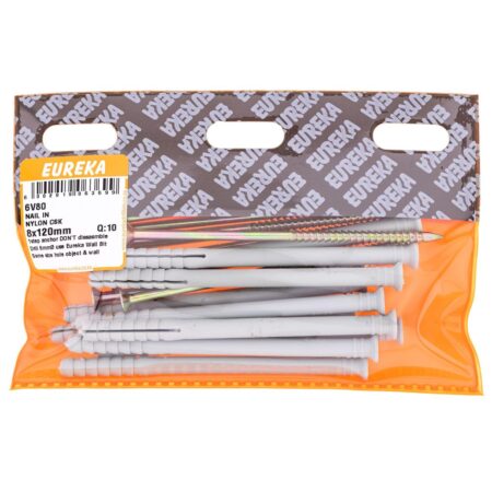 Eureka Nail In Nylon - Countersank - 8 x 120mm - 10 Qty
