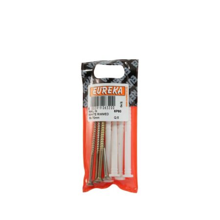 Eureka Nail In White Rimmed - 6 x 70mm  - 5 Qty