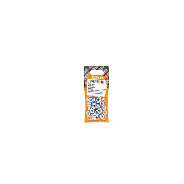 Eureka Nut Hex - Zinc Plated - 6mm - 50 Qty