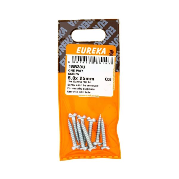 Eureka One Way Screw - 5.0 x 25mm  - 8 Qty