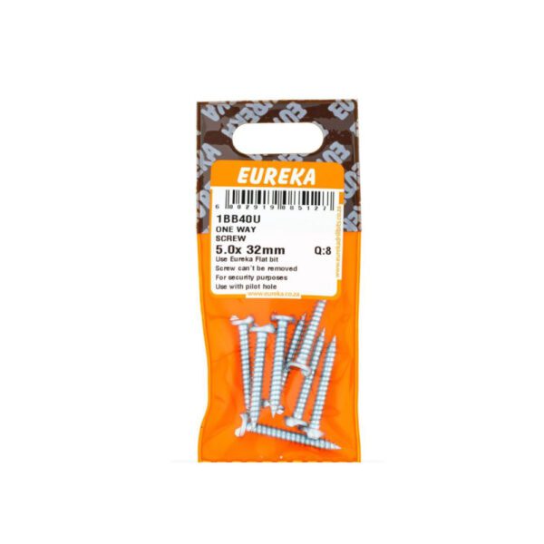 Eureka One Way Screw - 5.0 x 32mm  - 8 Qty