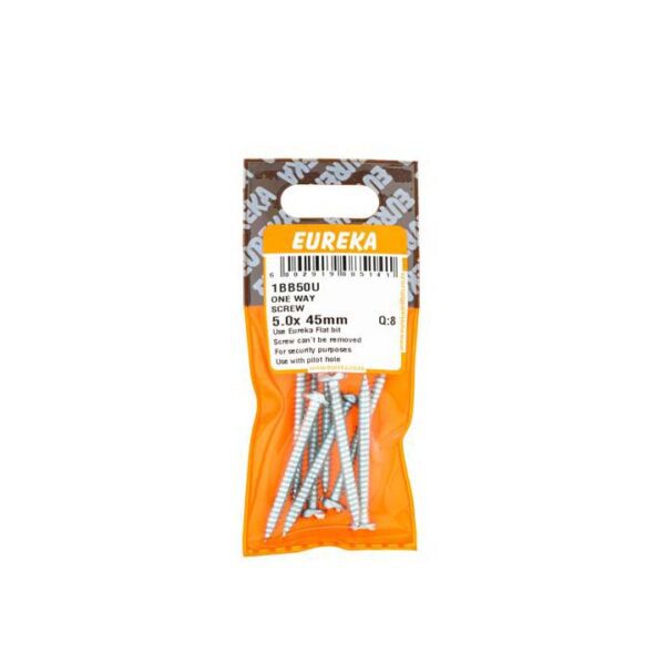 Eureka One Way Screw - 5.0 x 45mm  - 8 Qty