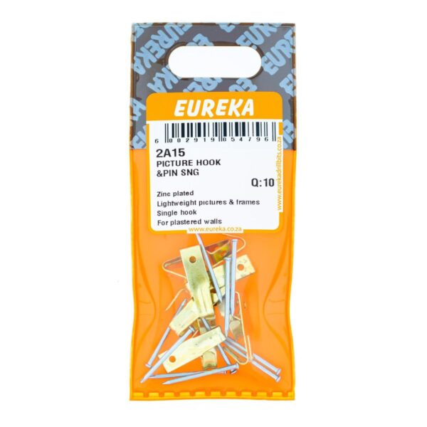 Eureka Picture Hook & Pin Single - 10 Qty