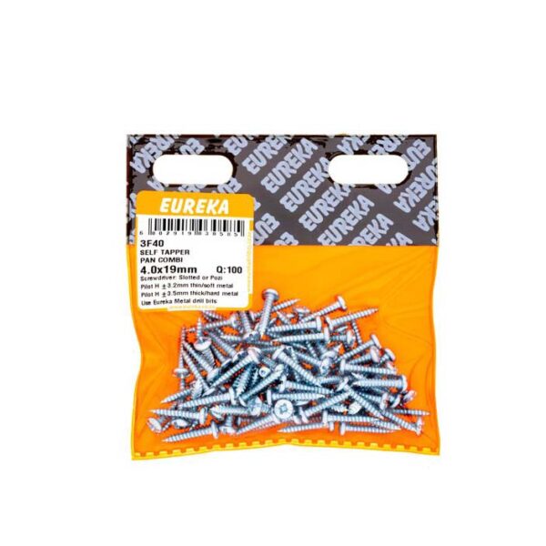 Eureka Self Tapper Pan Combination - 4.0 x 19mm  - 100 Qty