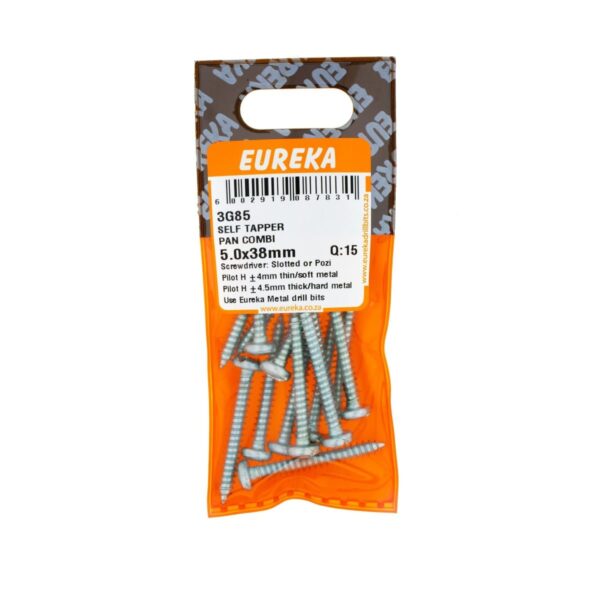 Eureka Self Tapper Pan Combination - 5.0 x 38mm  - 15 Qty