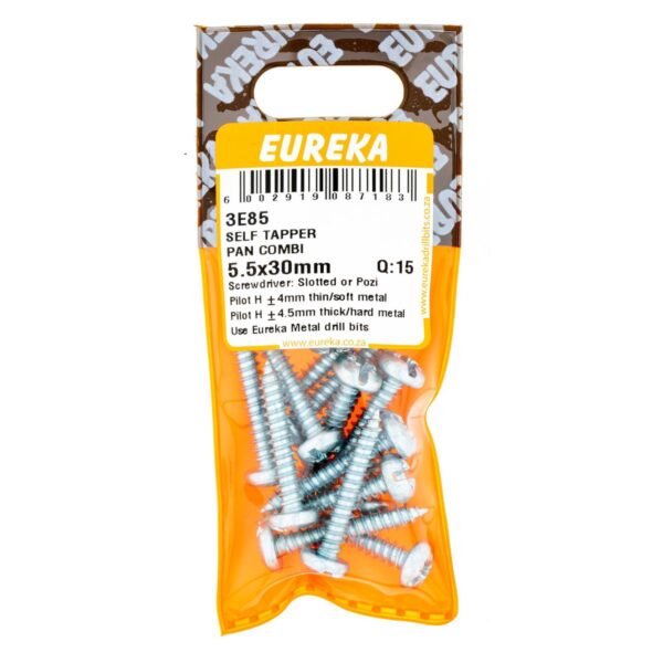 Eureka Self Tapper Pan Combination - 5.5 x 30mm  - 15 Qty