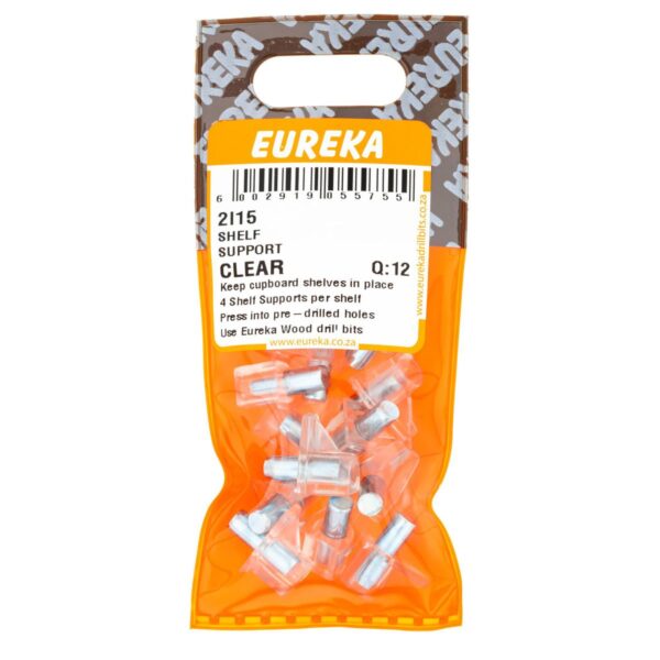 Eureka Shelf Support Clear - 12 Qty