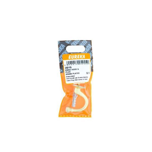 Eureka Swag Hook & Plug Brass Plated - 1 Qty