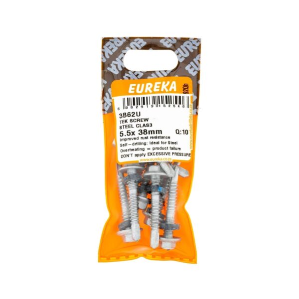 Eureka Tek Screw Steel Clas - 3 5.5 x 38mm  - 10 Qty