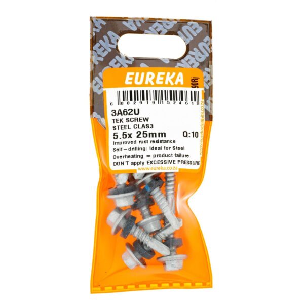 Eureka Tek Screw Steel Clas - 4 5.5 x 25mm  - 10 Qty