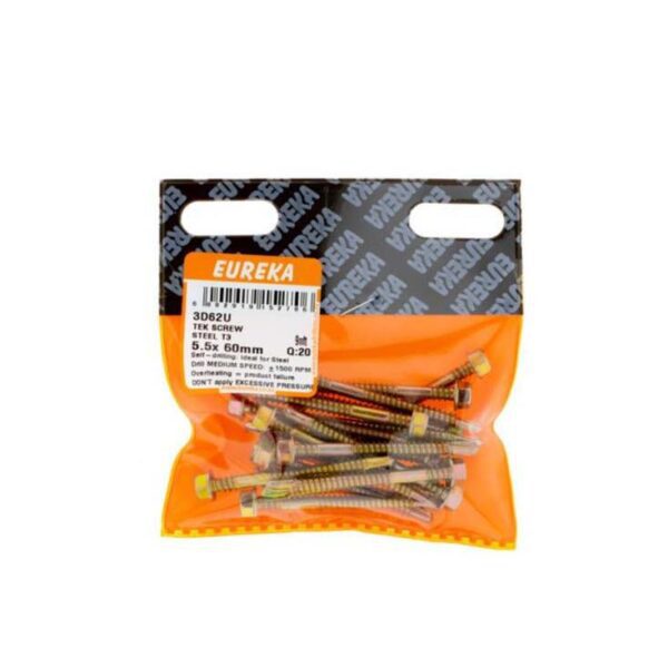 Eureka Tek Screw Steel - T3 - 5.5 x 60mm  - 20 Qty