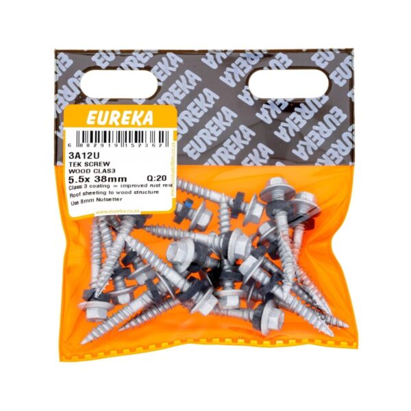 Eureka Tek Screw - Wood Clas -3 5.5 x 38mm  - 20 Qty