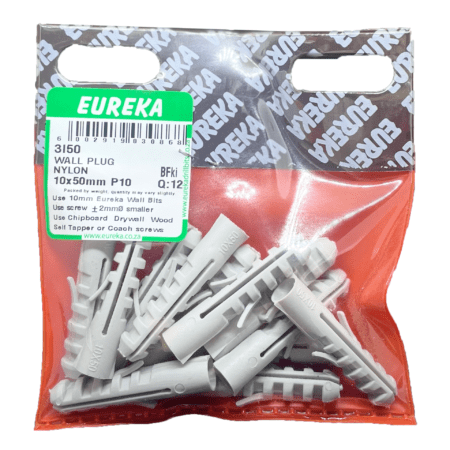 Eureka Wall Plug Nylon 10X50mm - P10 - 12 Qty