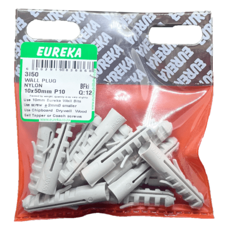 Eureka Wall Plug Nylon 10X50mm - P10 - 12 Qty