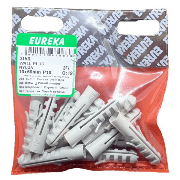 Eureka Wall Plug Nylon 10X50mm - P10 - 12 Qty
