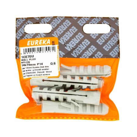 Eureka Wall Plug Nylon 14X75mm - P14 - 6 Qty