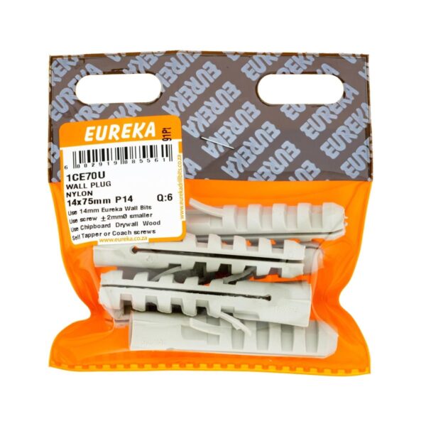 Eureka Wall Plug Nylon 14X75mm - P14 - 6 Qty