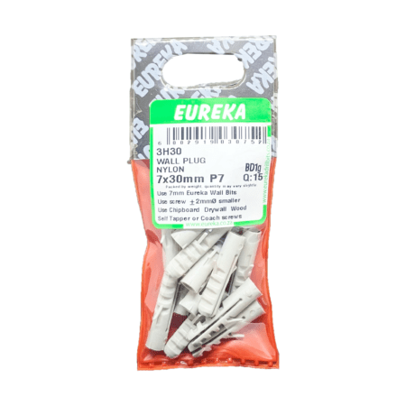 Eureka Wall Plug Nylon 7X30mm - P7  - 15 Qty
