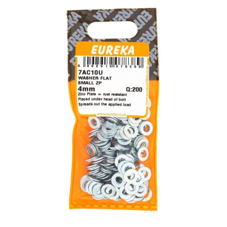 Eureka Washer - Flat Small - Zinc  Plated - 4mm - 20 Qty0