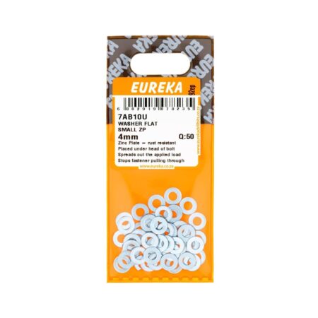 Eureka Washer - Flat Small - Zinc  Plated - 4mm - 50 Qty
