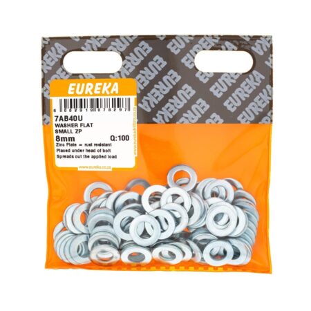 Eureka Washer - Flat Small - Zinc  Plated - 8mm - 100 Qty