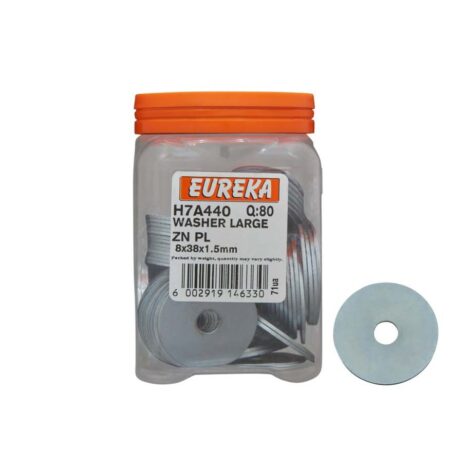 Eureka Washer - Large - Zinc Plated - 8 x 38 x 1.5mm - 80 Qty