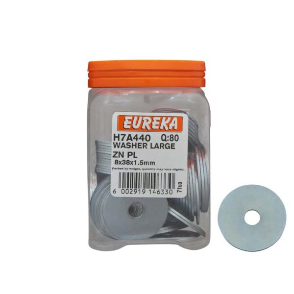 Eureka Washer - Large - Zinc Plated - 8 x 38 x 1.5mm - 80 Qty