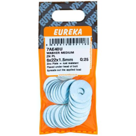 Eureka Washer - Medium - Zinc Plated - 6 x 22 x 1.5mm - 25 Qty