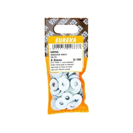 Eureka Washer - Rivet - Zinc Plated - 4.8mm - 100 Qty