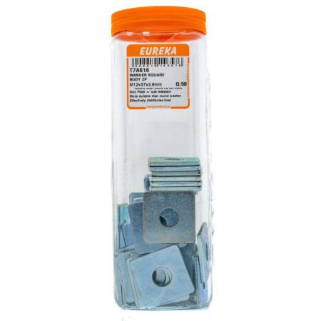Eureka Washer Square Body - Zinc Plated - M12 x 37 x 3.8mm - 50 Qty