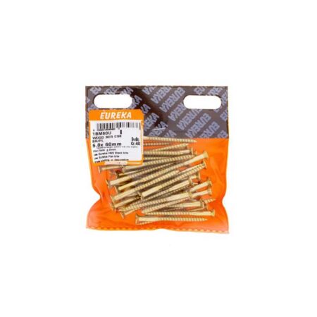 Eureka Wood  Screw -  Countersunk - Brass Plated - 5.0 x 60mm - 40 Qty