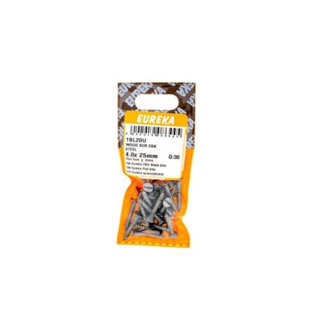 Eureka Wood  Screw  - Countersunk - Steel - 4.0 x 25mm - 30 Qty