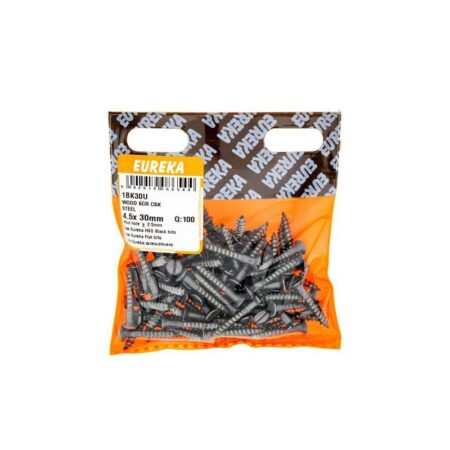 Eureka Wood  Screw  - Countersunk - Steel - 4.5 x 30mm - 100 Qty