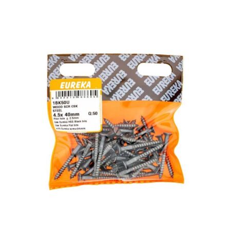 Eureka Wood  Screw  - Countersunk - Steel - 4.5 x 40mm - 50 Qty