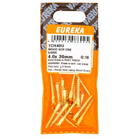 Eureka Wood  Screw -  Countersunk -  Structural Boltings - 4.0 x 30mm - 16 Qty