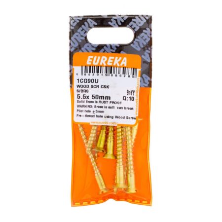 Eureka Wood  Screw -  Countersunk -  Structural Boltings - 5.5 x 50mm - 10 Qty