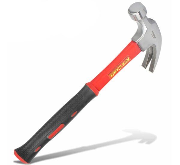 Tork Craft Claw Hammer Fibreglass Handle 295mm & Full Pol Head - 570G (20Oz)