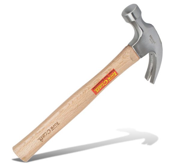 Tork Craft Claw Hammer  Wooden Handle 280mm & Full Pol Head -570G (20Oz)