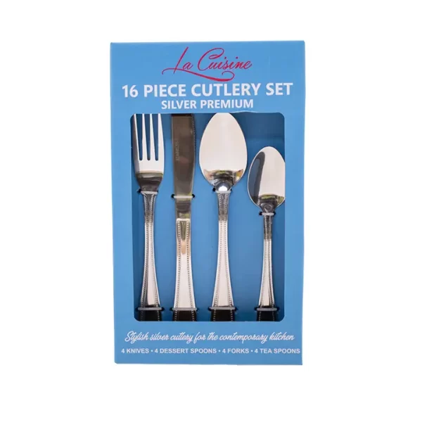 La Cuisine Heavy Duty Cutlery Set (16PC) - Silver Premium - Cs009-16Pc Sil