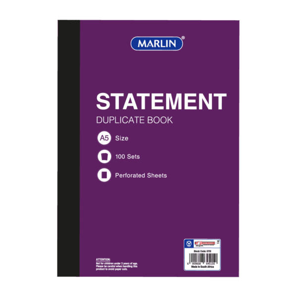 Marlin Duplicate A5 Book Statement