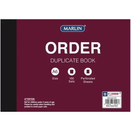 Marlin Duplicate A6 Book Order
