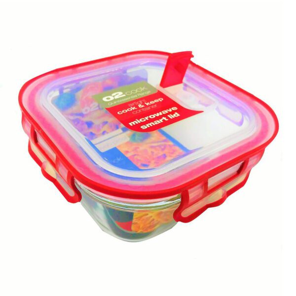 O2 Air Tight Square Dish With Smart Lid - 360ml