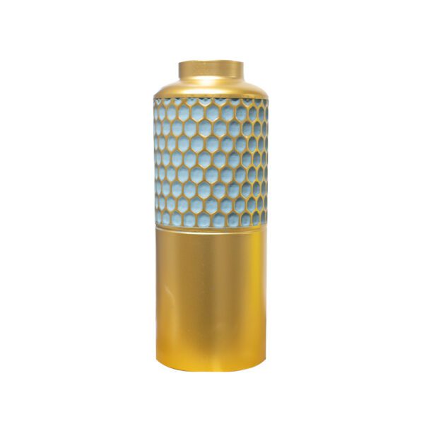 Urban 46cm Metal Vase - Gold And Emerald
