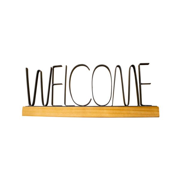 Urban ''Welcome'' Table Decor - Black