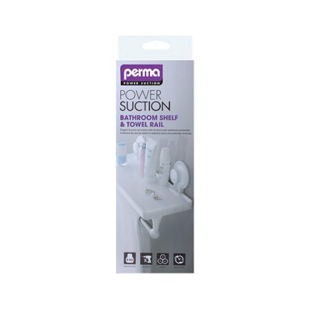 Perma  Suction Shelf With Towel Rail (32cm)