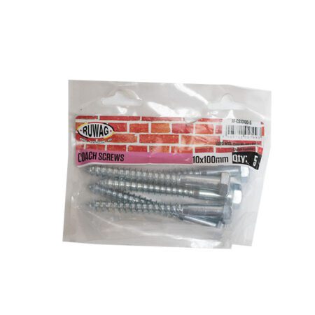 Ruwag Coach Screws - 10 x 100mm - 5 Qty