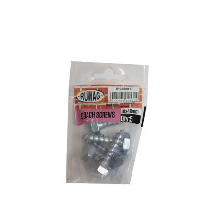 Ruwag Coach Screws - 10 x 40mm - 5 Qty