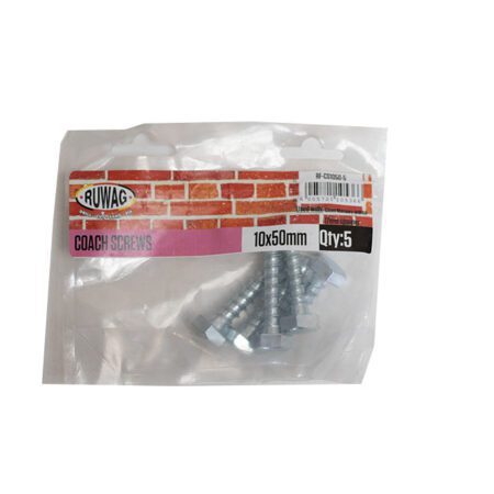Ruwag Coach Screws - 10 x 50mm - 5 Qty